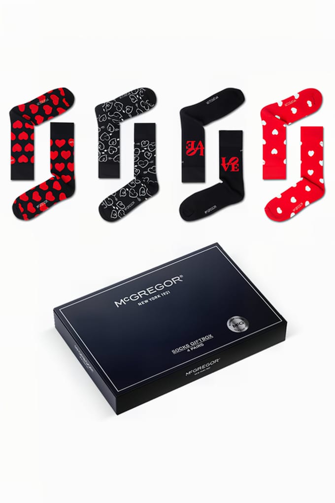 McGregor Sokken Heren | Maat 41-46 | Love Giftbox | Zwart Cadeau mannen/Sokken Giftbox