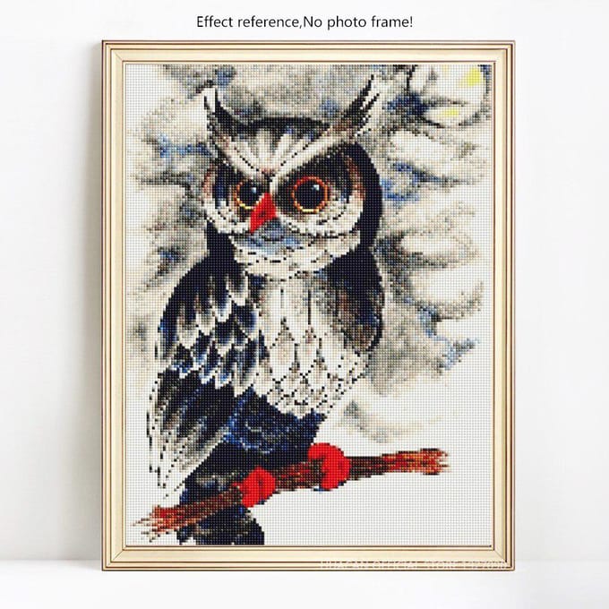 Peinture diamant 5d, perceuse complète, animaux ronds, image de strass, broderie diamant 20X30 gray