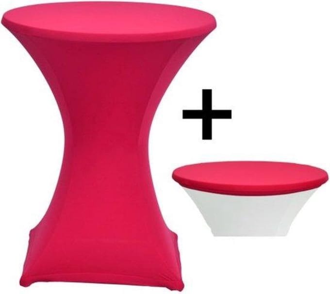 Cover Up Statafelrok Stretch - Ø80-85cm - Incl. Topcover - Roze