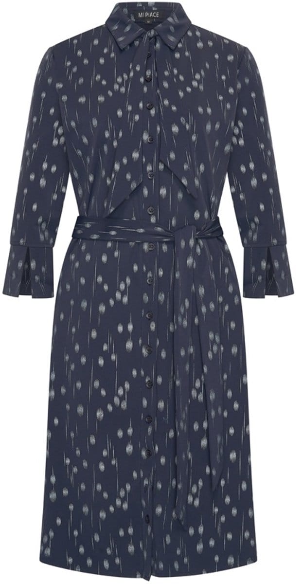 MI PIACE - Travel Jurk Dot Foil Print 202708 Dark Blue - Maat : M