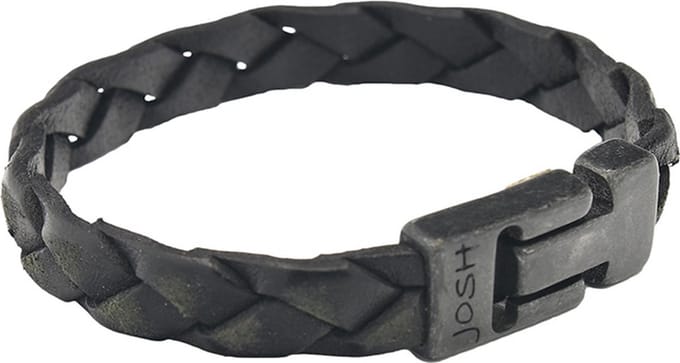 JOSH Heren Leren Armband Zwart | 24902-BRA