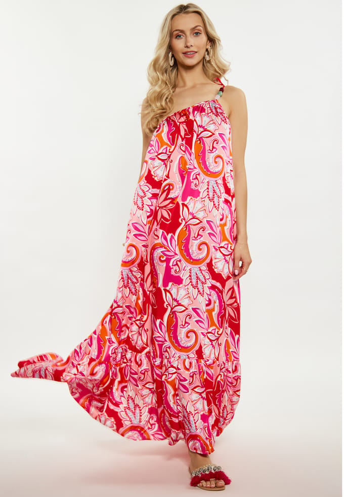 IZIA Jurk Dames Rood Veelkleurig