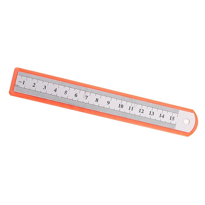 Règle droite en acier inoxydable, épaisseur d'un centimètre, robuste, haute précision, polyvalente, pour le bureau 20cm white