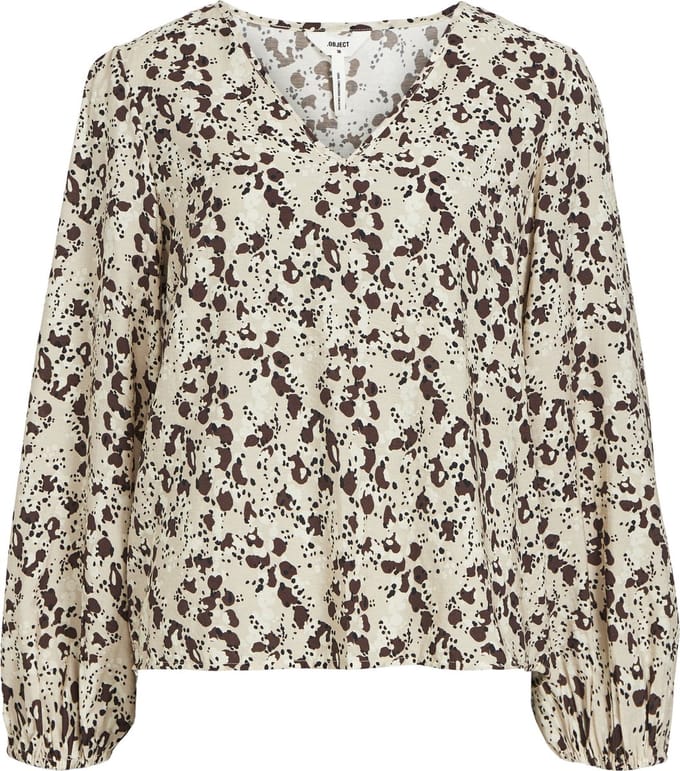 OBJECT OBJLEONORA L/S V-NECK TOP NOOS Dames Top - Maat 44