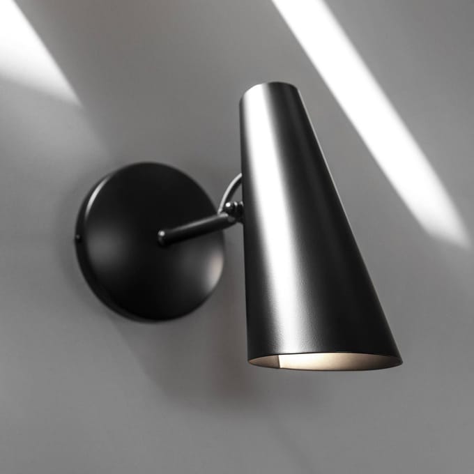 Northern Birdy wandlamp - zwart/zwart - Korte mouw