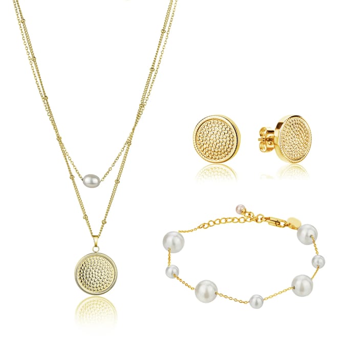 Ketting, armband en oorbellen set Isabella Ford Hilda Pearl