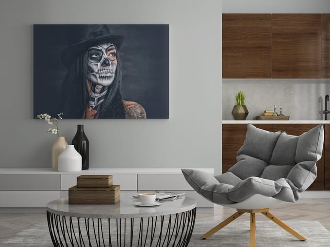 Canvas Schilderij - Vrouw - Portret - Wall Art - Decoratie - 90x60x2 cm