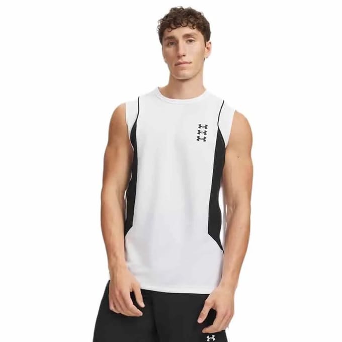 Under Armour Curry Training Mouwloos T-shirt Wit XL Man