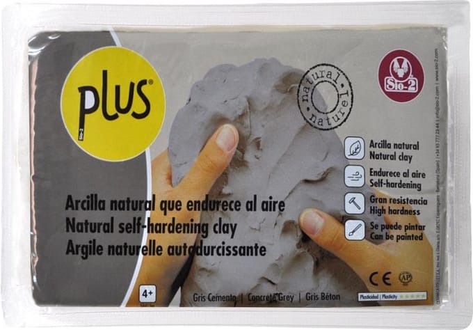 SIO-2 klei luchtdrogend 1kg beton grijs voor creatief boetseren.