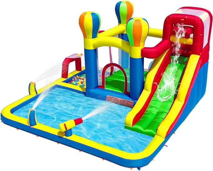 ZMR® Springkasteel - Springkussen - Springkasteel Opblaasbaar -Veelkleurig - 340cm x 335cm x 209cm