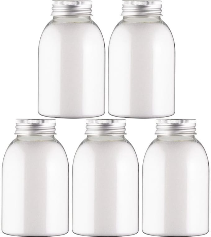 Scrubzout Perzik - 300 gram - fles met aluminium dop - Hydraterende Lichaamsscrub - set van 5 stuks