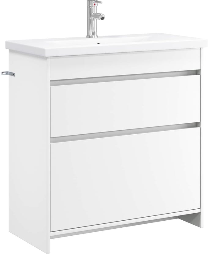vidaXL - Badkamermeubel - Set - Wit - 81 - x - 40 - x - 84,5 - cm - Bewerkt - hout