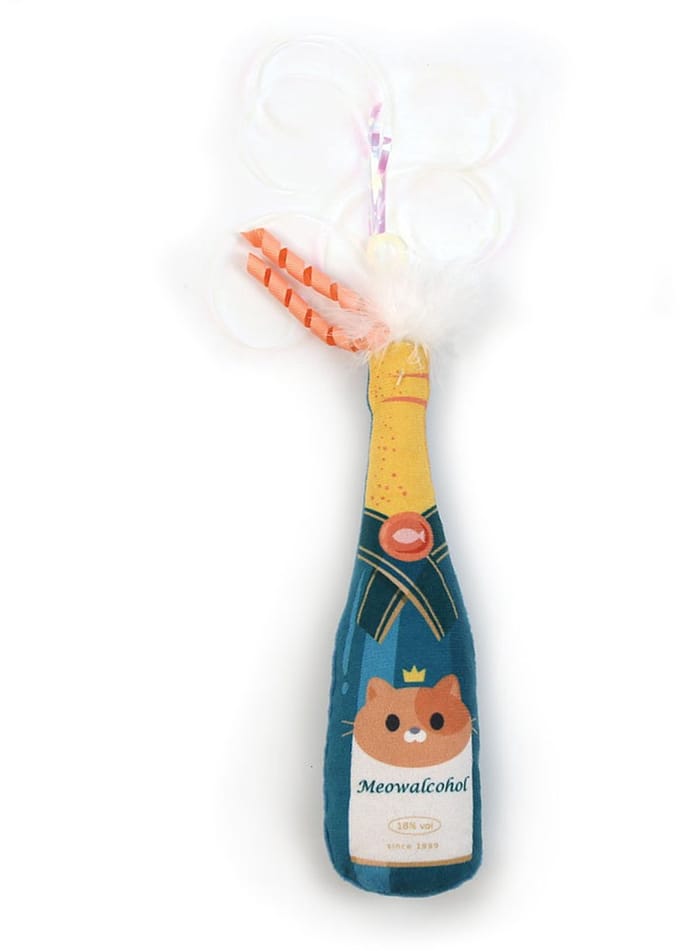 Happy Pet Kerst kattenspeeltje - Champagne Kicker 23X5X2,5 cm