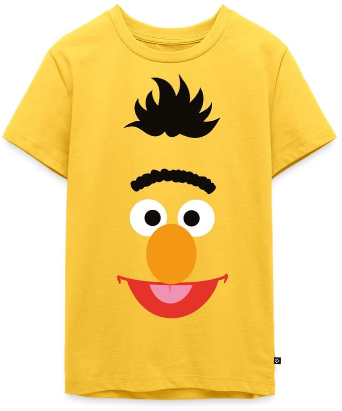 Sesamstraat Bert Gezicht Kostuum Premium T-Shirt Tiener