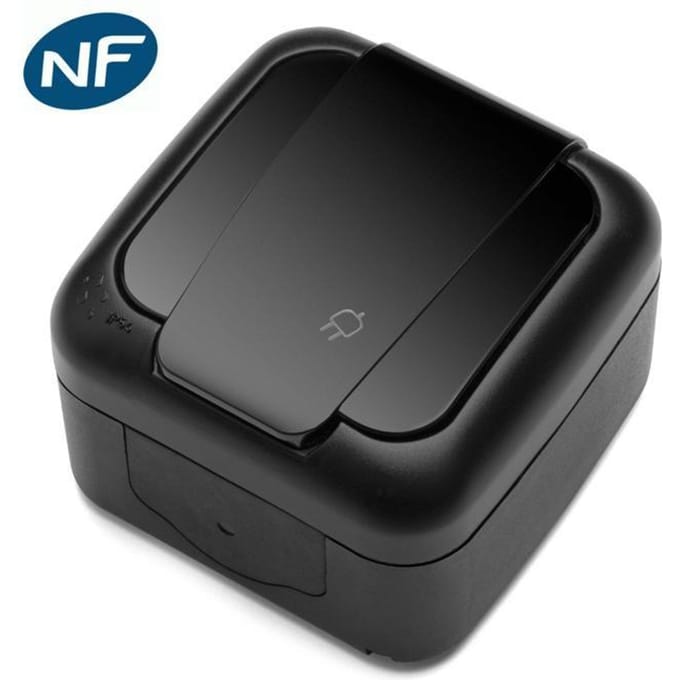 VIKO Prise 2P+T étanche noire noire noir