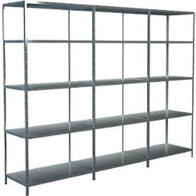 Legborden zonder bouten, H 2000 x B 2600 x D 500 mm, gegalvaniseerd