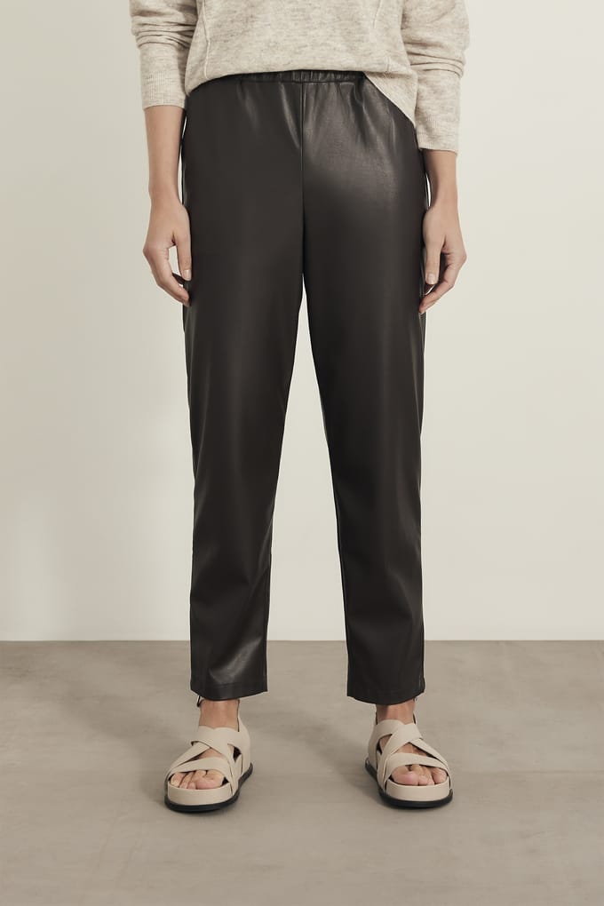 Knitted Sally Pants Choco Maat: S | Leren broeken Outlet | Dames | Zwart