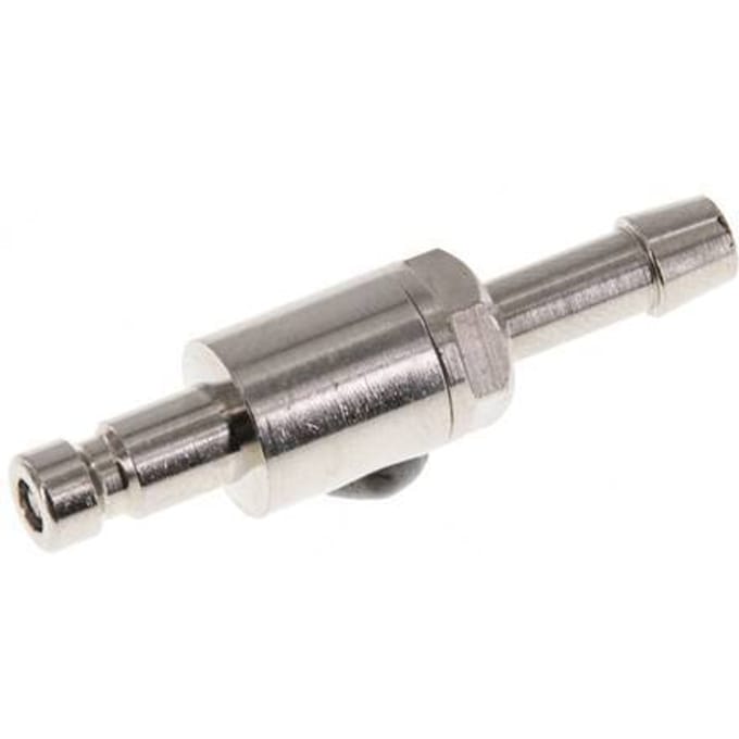 Vernikkeld Messing DN 2.7 (Micro) Luchtkoppeling Insteeknippel 4 mm Slangpilaar Double Shut-Off