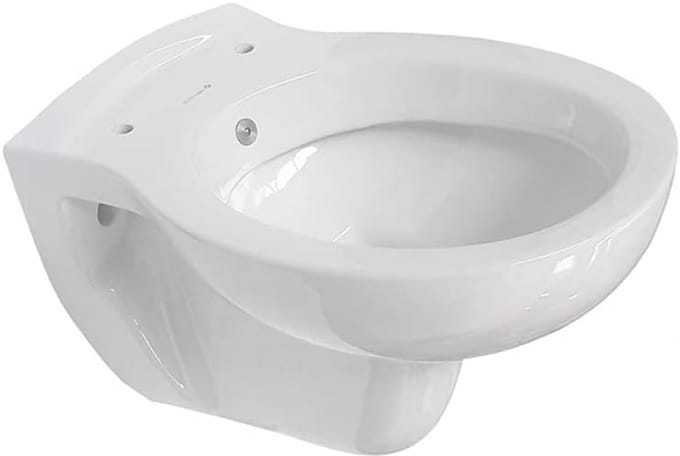 Wandhangtoilet Wit met Geïntegreerd Taharet Bidet en Horizontale Afvoer