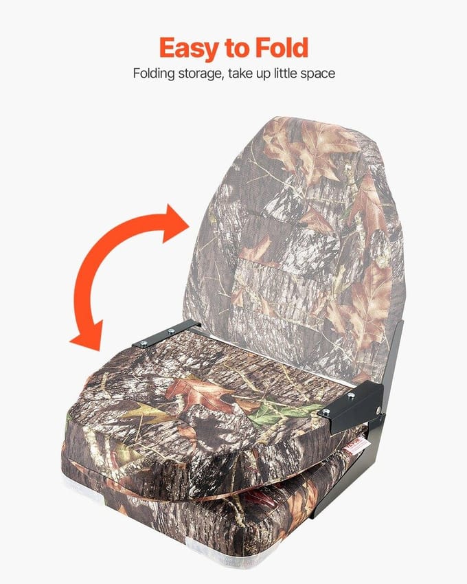 Bootstoel Hoge Rugleuning Opvouwbare Bootstoel Schuimkussen Camouflage
