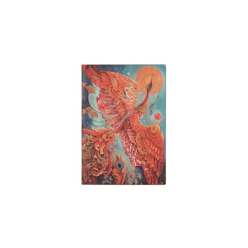 Paperblanks flexis cahier, uitvoering firebird mini, formaat 9,5 x 14 cm., gelinieerd