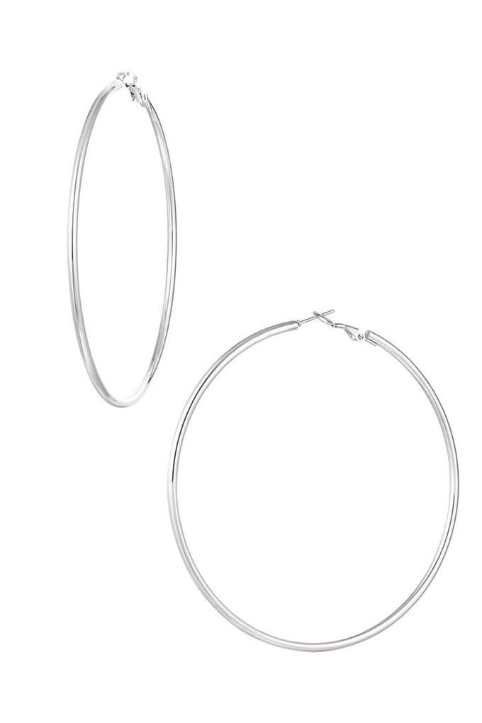 yehwang - oorringen groot - zilver - stainless steel - 8cm