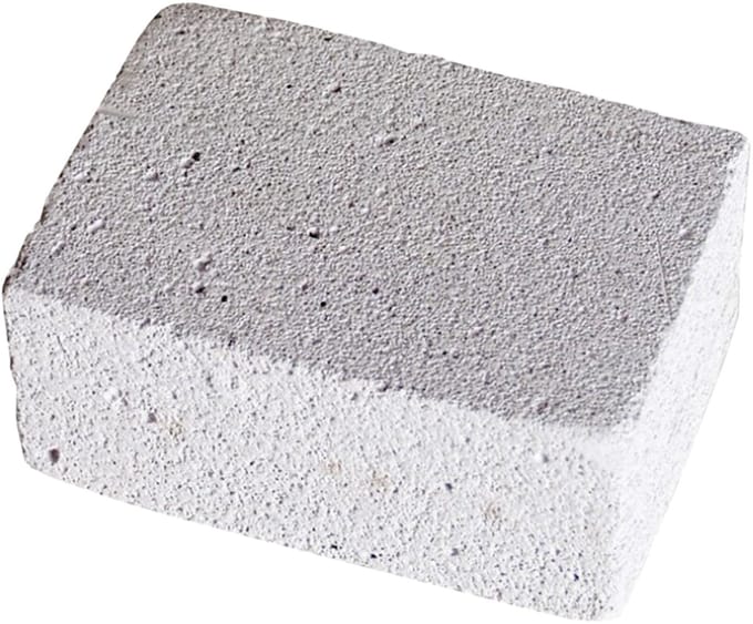 Gerimport Schoonmaak steen voor barbecue - Schuursteen - BBQ reinigingsblok - 10 x 8 x 5 cm - Grijs