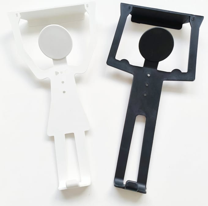 Papillon Deurhanger - 2 stuks Handdoekhouder - Man & Vrouw - Zwart-Wit