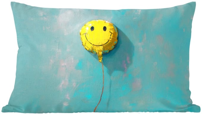 Sierkussens - Kussentjes Woonkamer - 50x30 cm - Ballon - Geel - Smiley