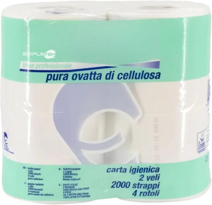 Toiletpapier Rollen - Hygiëne Papier - Dagelijks Gebruik - Grootverpakking 4 Rollen - 2000 Scheuren