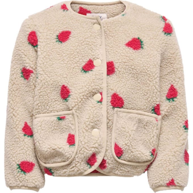 regular fit teddy fleecejack met alloverpatroon model 'GHOKY'