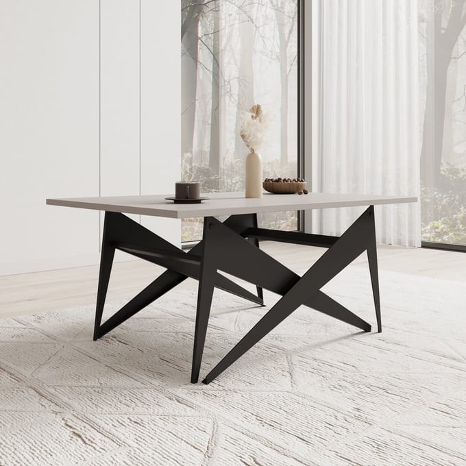 Meubella - Xyra - Salontafel uitschuifbaar tot eettafel - Beige