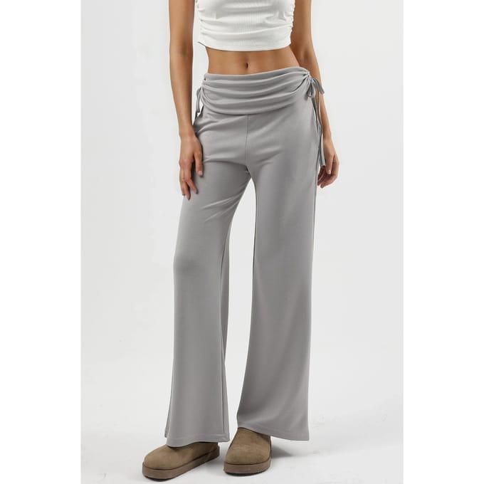 Modal Touch Hoge Taille Wijde Pantalon met Gathered Detail