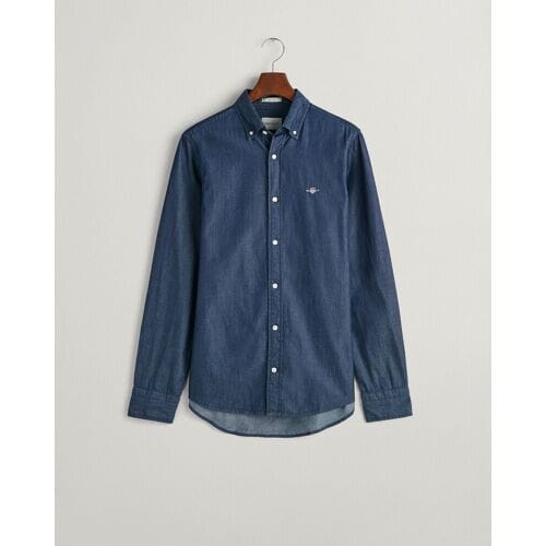 Gant Overhemd Slim Indigo Chamrbray Donker Indigo / male