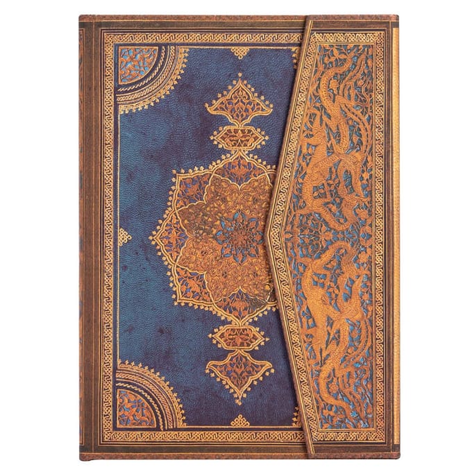 Paperblanks cahier, safavid indigo, hardcover, formaat midi, blanco