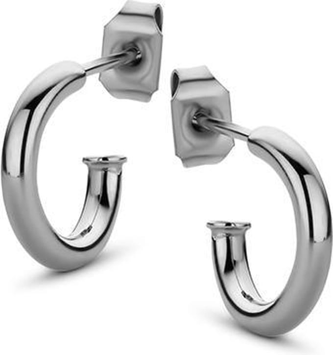 CO88 Collection Elemental 8CE-70051 Stalen Oorringen - Rond 12 mm - Zilverkleurig