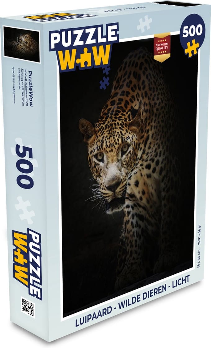 Puzzel Luipaard - Wilde dieren - Licht - Legpuzzel - Puzzel 500 stukjes