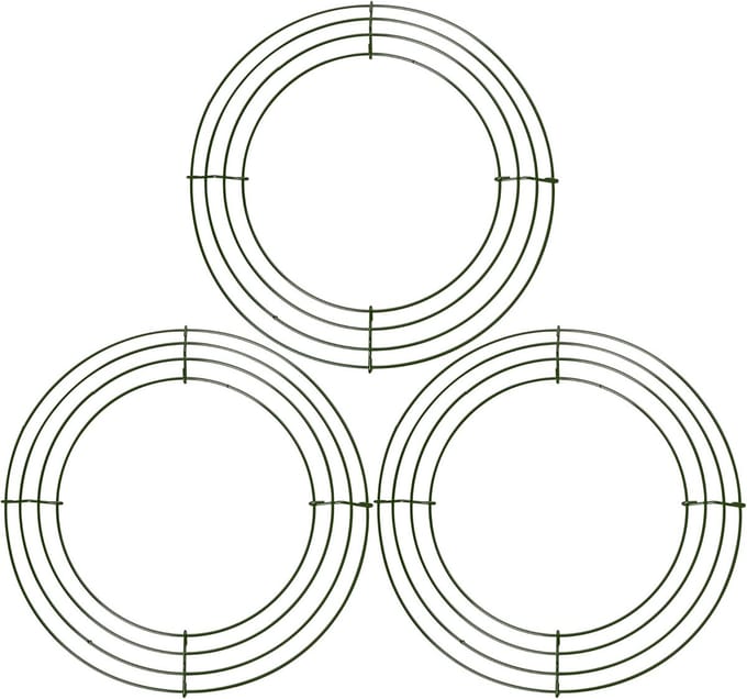 Metalen Krans Frames - Draadkrans Basis - Bloemschikken Knutselen - Roestwerende Coating - 3 Stuks 20cm - Groen