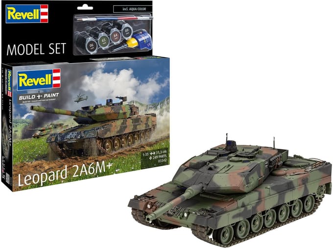 Revell Modelbouwpakket Militaire voertuigen - 63342 Tank Leopard 2 A6M+ - Model Set Plastic - 1:35 - Modelbouw