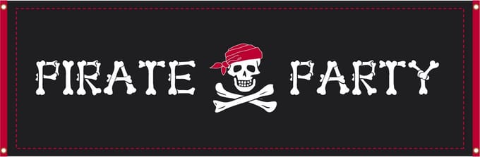 Piraten spandoek Pirate Party 2,2m
