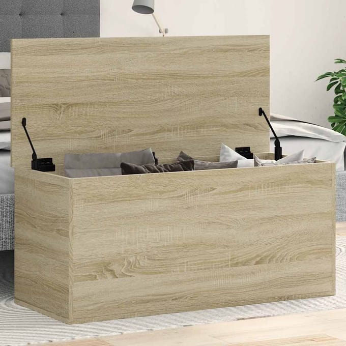 vidaXL - Opbergbox - 100x42x46 - cm - bewerkt - hout - sonoma - eikenkleurig