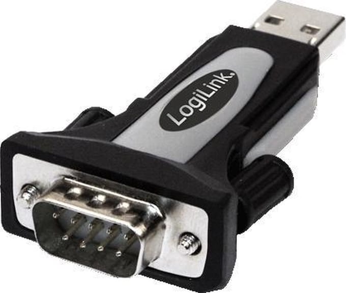 LogiLink USB 2.0 adapter USB-A/M to DB9 (RS232)/M black/grey