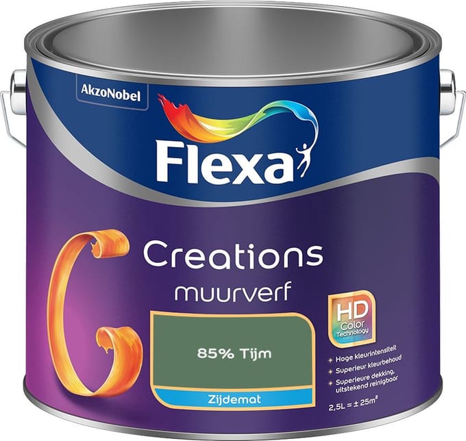 Flexa - Creations Muurverf Zijdemat - 85% Tijm - Mengverf - 2,5 L