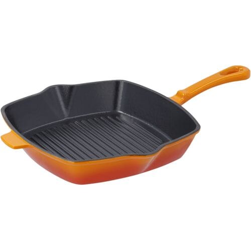 SILVERCREST Gietijzeren grillpan 24 cm (oranje)