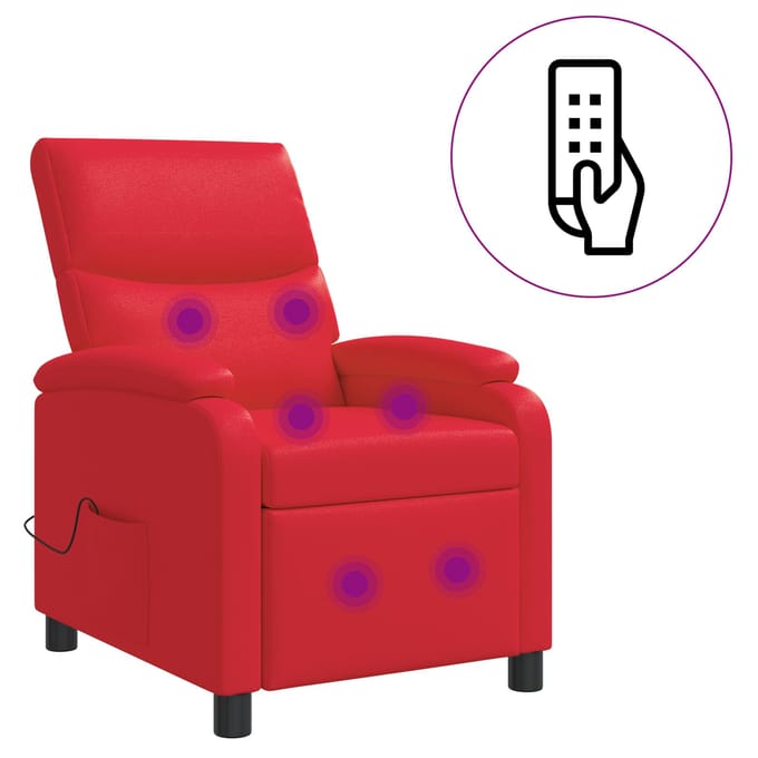 vidaXL - Massage - Relaxstoel - Rood - Kunstleer
