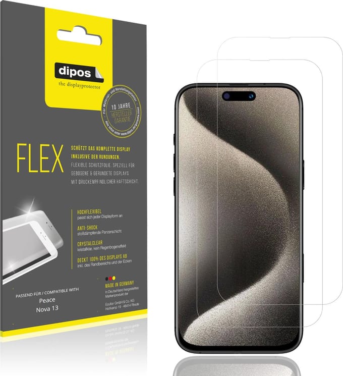 dipos – 2x Beschermfolie geschikt voor Peace Nova 13 | 3D Full Cover Screenprotector | 100% Passend