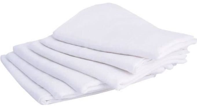 Set van 6 vierkante luiers - DOMIVA - Wit - 70x70cm - 100% katoen - Wasbaar op 95°C