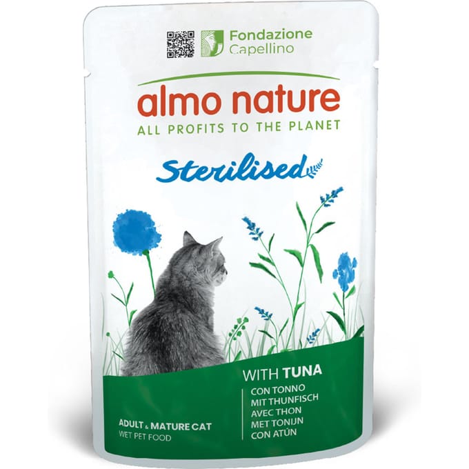 Almo Nature Sterilised Kattenvoer Tonijn - Maaltijdzakje - 30 x 70 gram