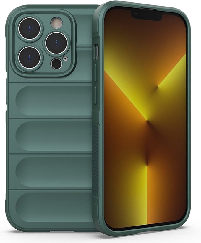 MobyDefend Hoesje - Geschikt voor iPhone 14 Pro - TPU Gripcase - Groen