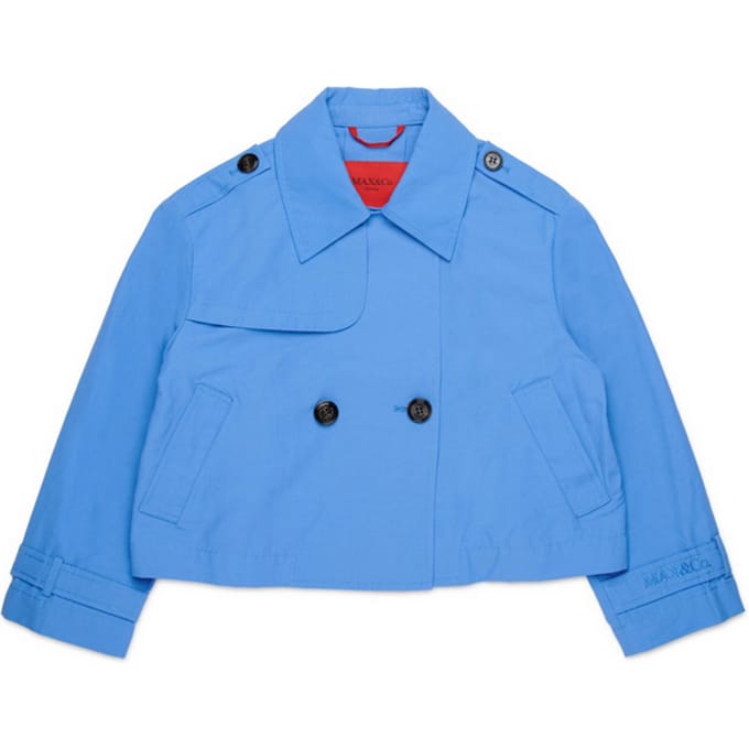 trench korte baby blauw